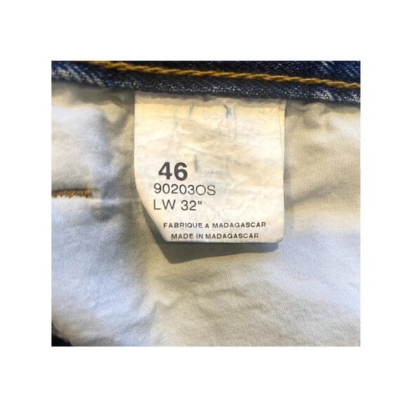 Full Blue Denim Jeans Men's Size 46x32 Medium Straight Fit 100% Cotton - Picture 9 of 9